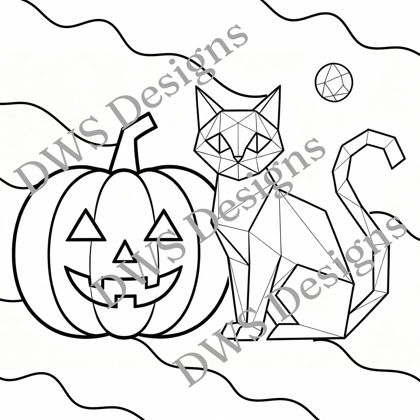 Halloween Cat & Pumpkin