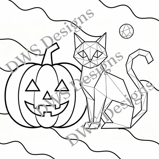 Halloween Cat & Pumpkin